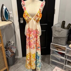Floral Maxi Dress with Multicolor Design